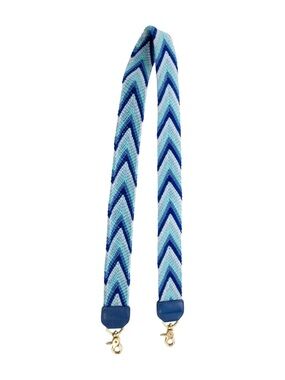 Salt blue knitted shoulder bag camera strap